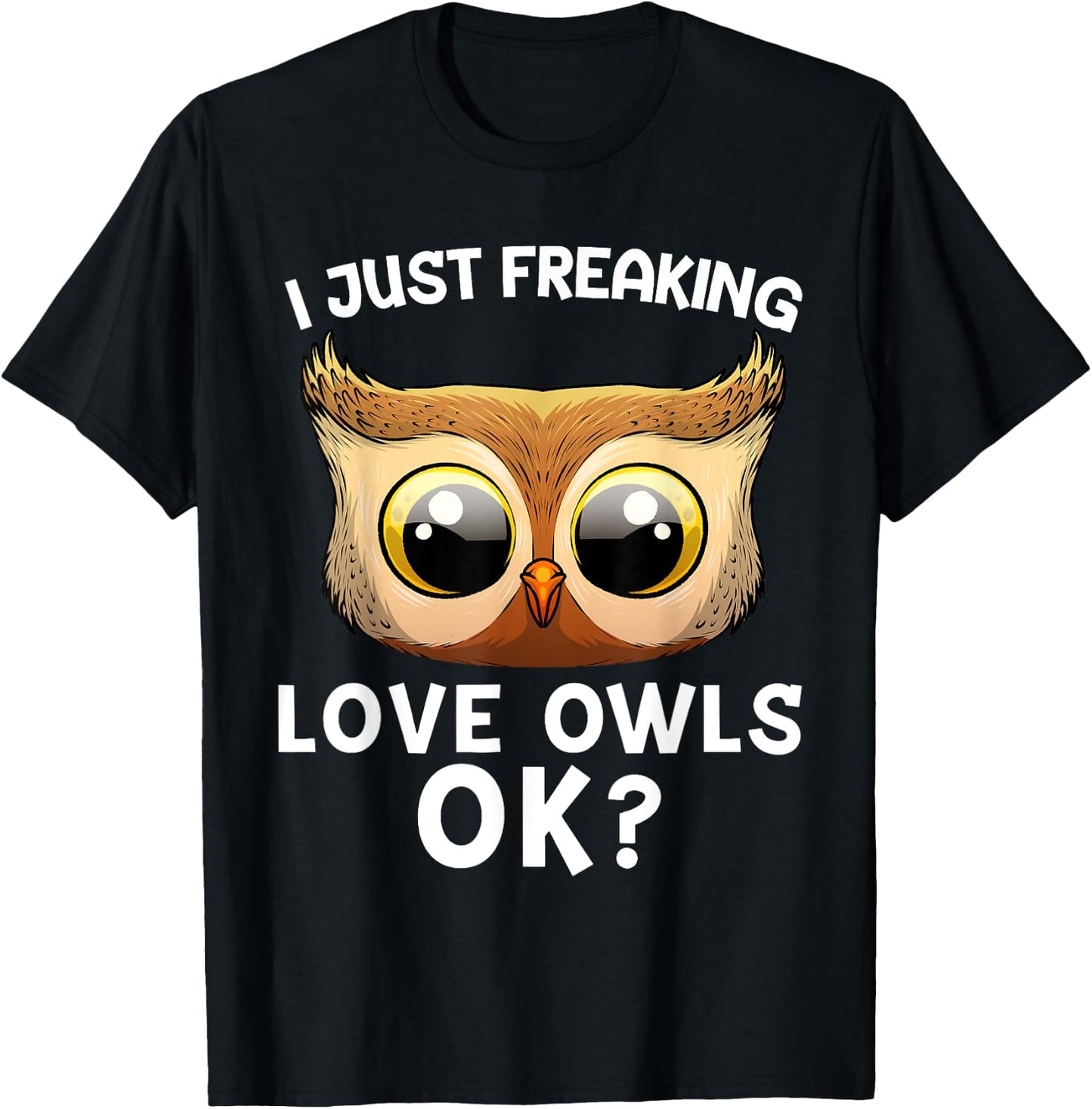 Cute Owl Women Horned Snowy Owl Nocturnal Bird Lover T-Shirt - T-Shirt | Black
