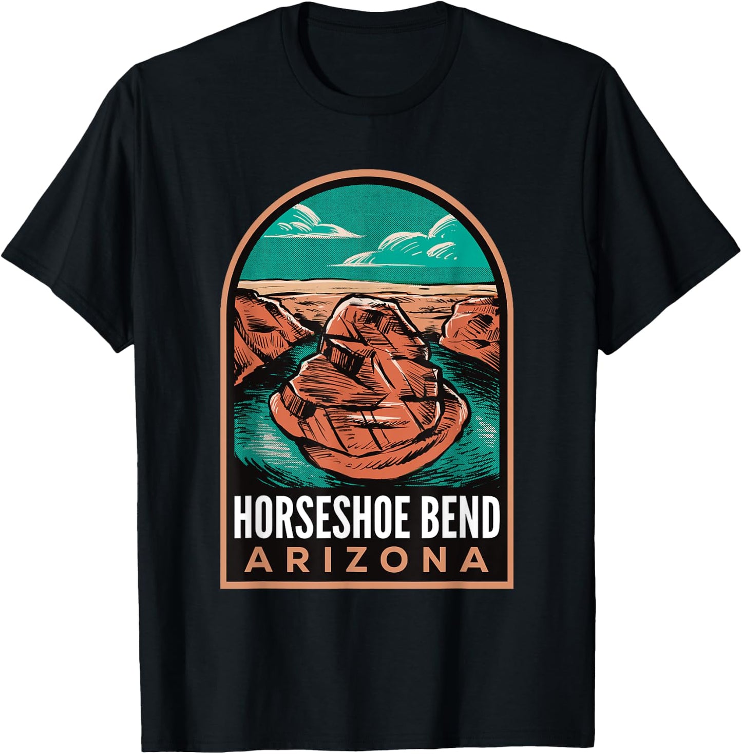 Horseshoe Bend Arizona Vintage T-Shirt - T-Shirt | Black