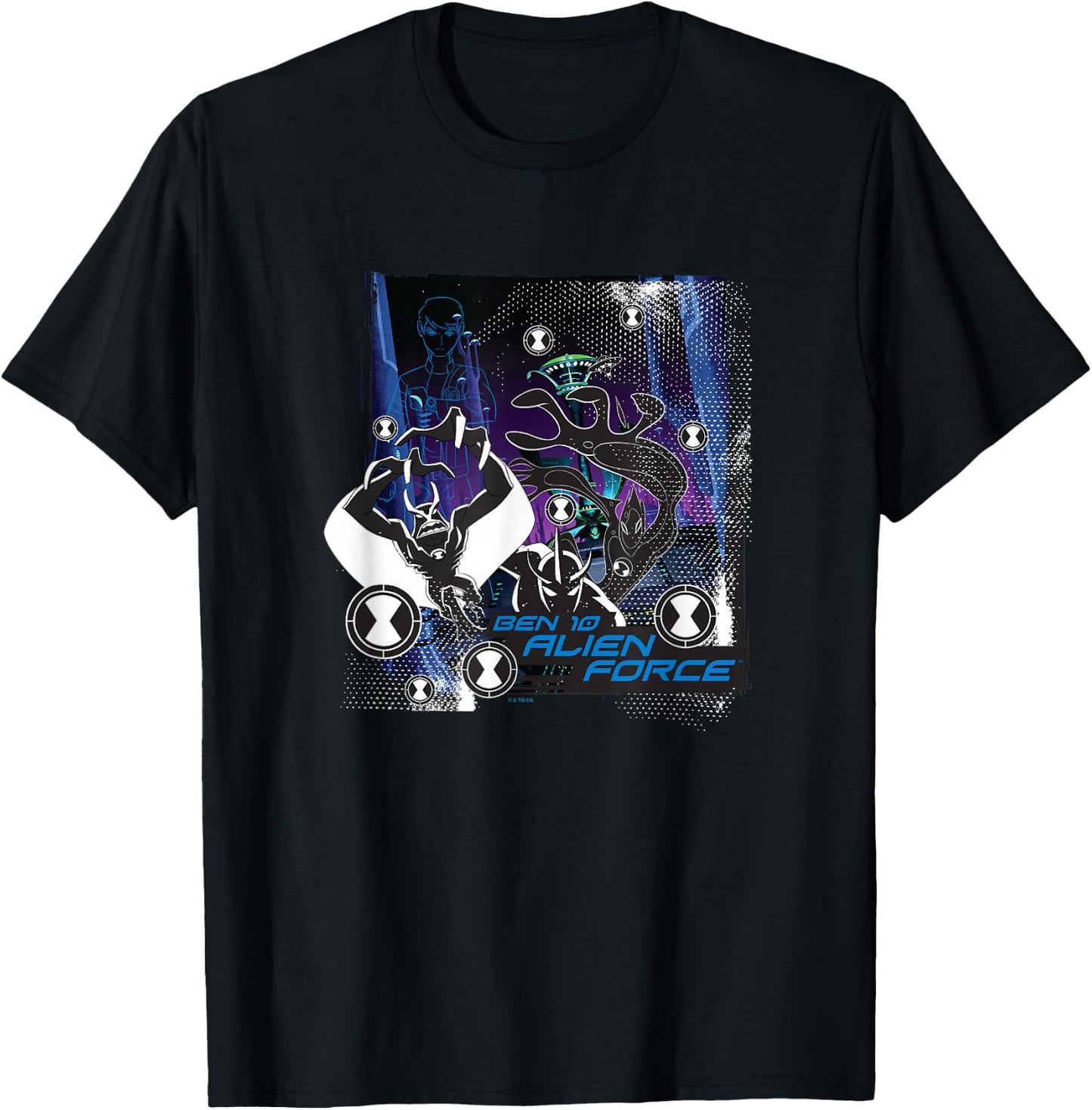Ben 10: Alien Force Alien X Jetray & Goop Shadowed Poster T-Shirt - T-Shirt | Black