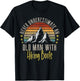 Vintage Never Underestimate An Old Man With Hiking Boots T-Shirt - T-Shirt | Black