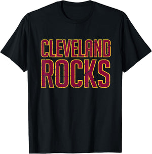 Cleveland Rocks Distressed Style Shirt T-Shirt - T-Shirt | Black