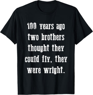 Funny Flight history Wright Brothers Aviation Pilot Gift T-Shirt - T-Shirt | Black