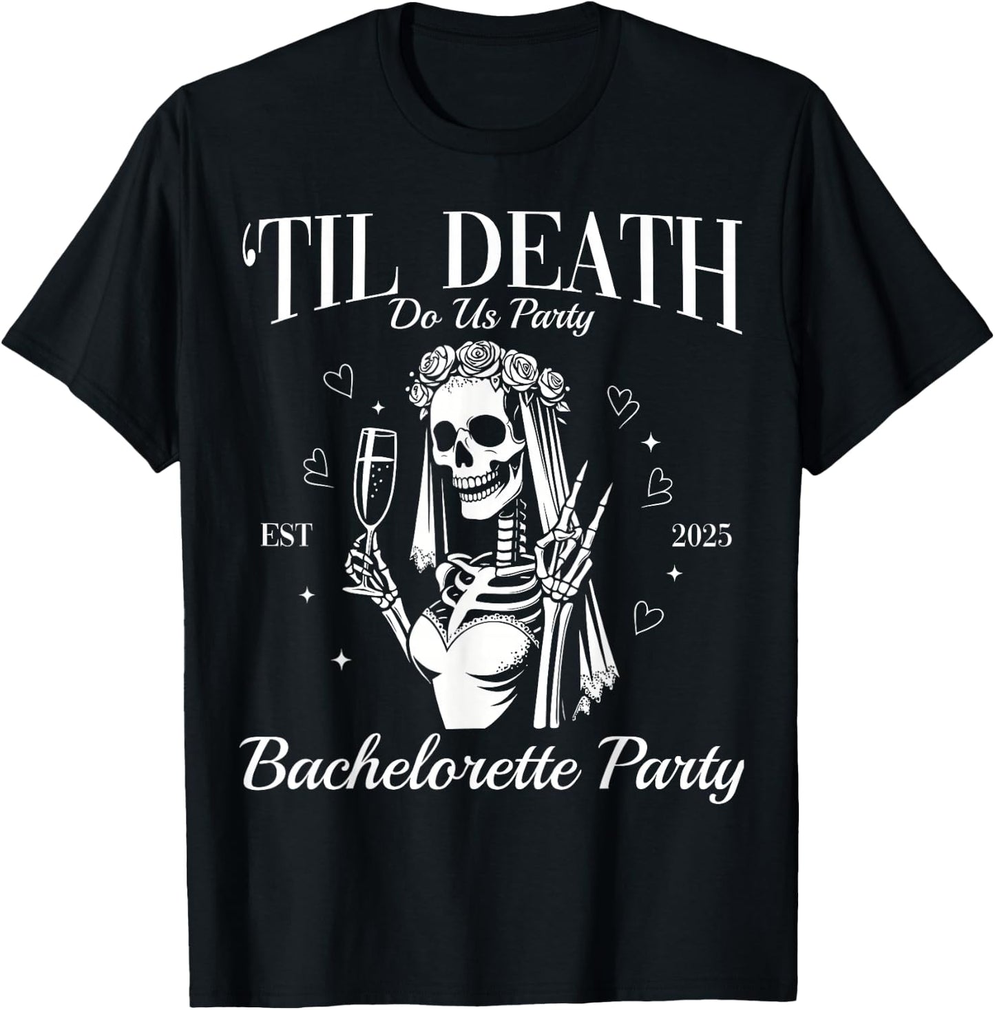 Til Death Do Us Party Retro Halloween Bachelorette Matching T-Shirt - T-Shirt | Black
