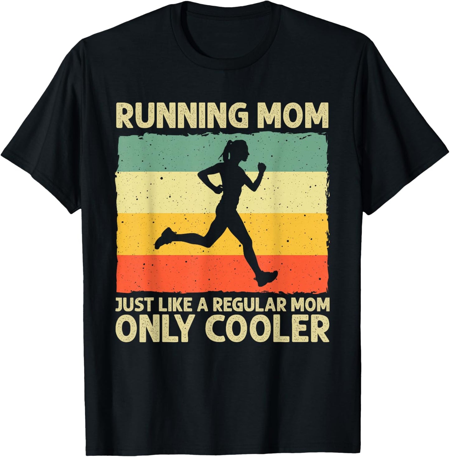 Funny Running Mom Marathoner Runner Coach Racing T-Shirt - T-Shirt | Black
