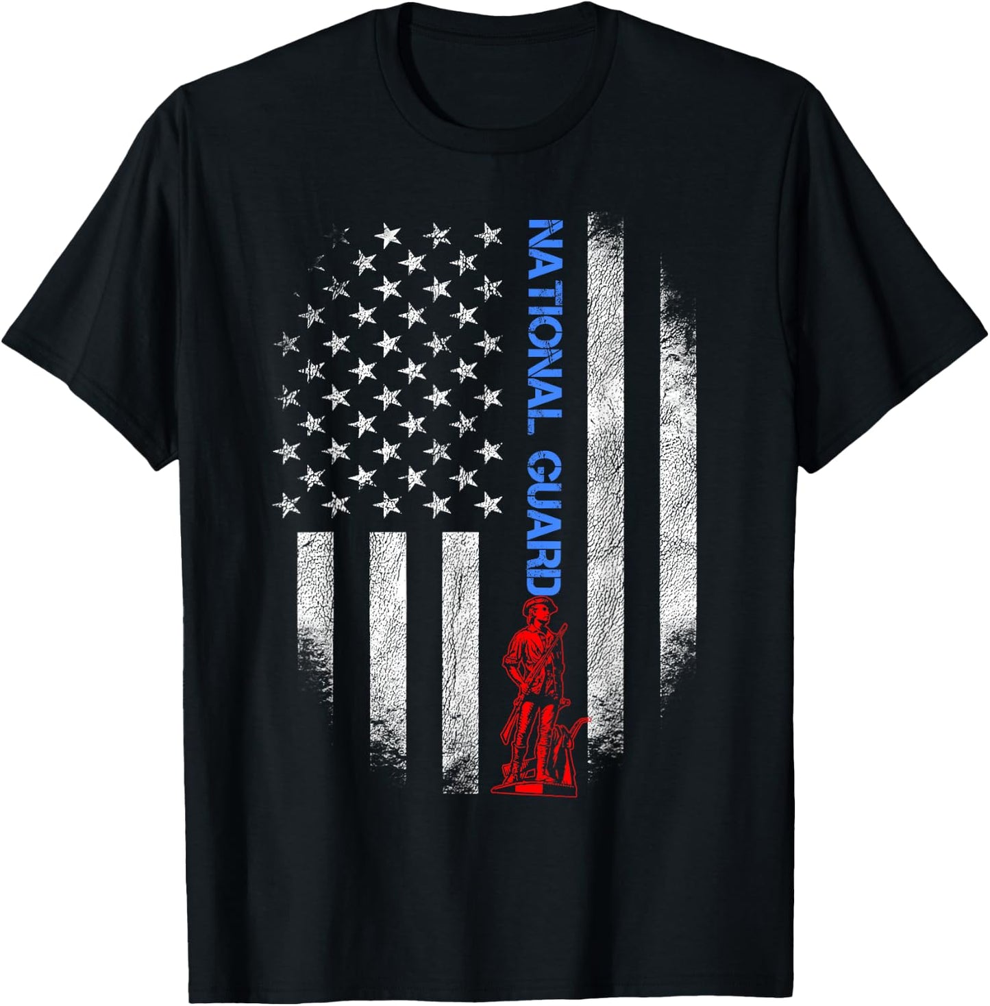 US National Guard US Flag Always Ready Always There Army T-Shirt - T-Shirt | Black