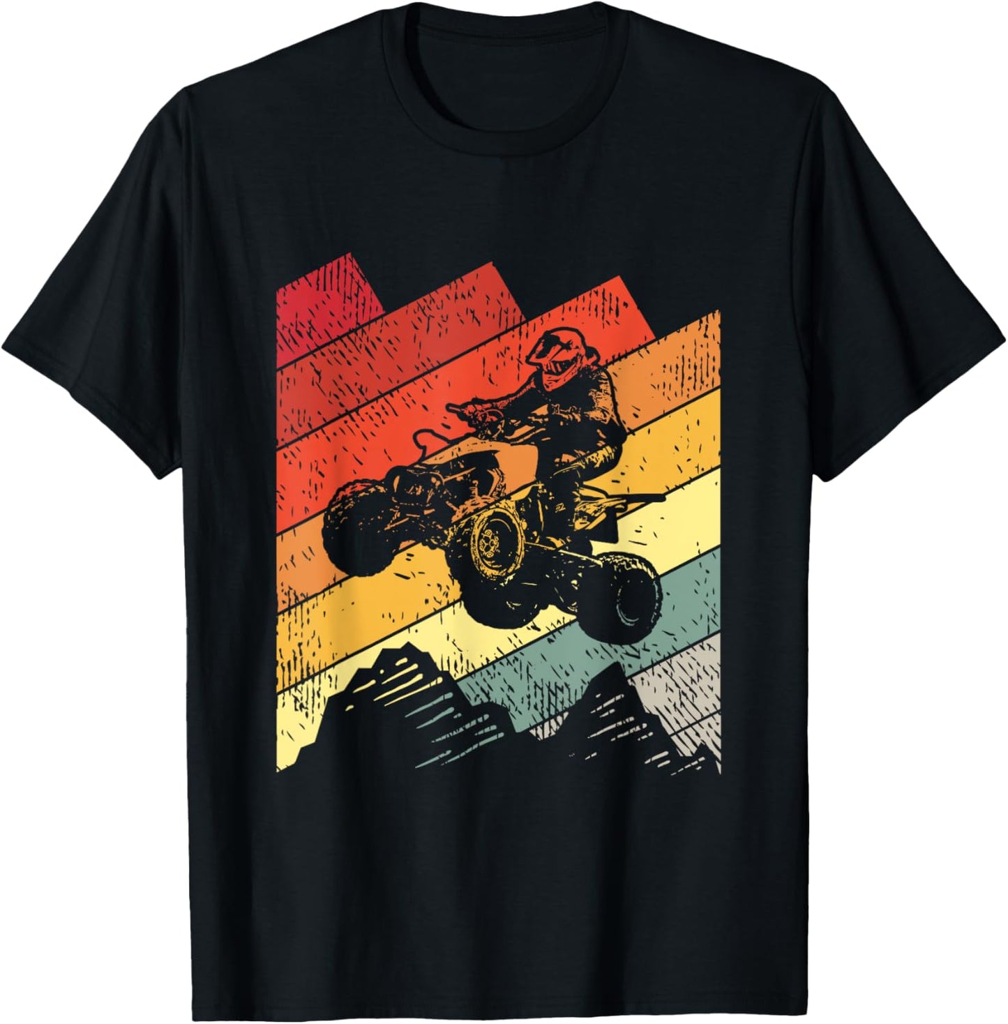 ATV Biker Vintage Gift Racing Four Wheeler Quad Bike T-Shirt - T-Shirt | Black