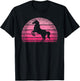 Retro Horse Horseback Riding Horse Lover Cowgirl Women Girls T-Shirt - T-Shirt | Black