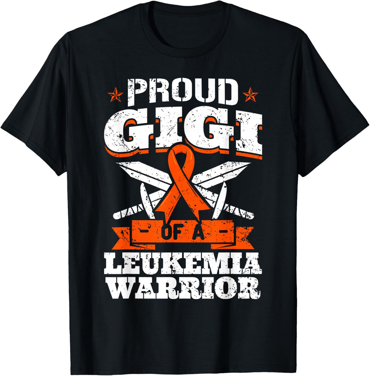 Proud Gigi Of A Leukemia Warrior Grandma Awareness Ribbon T-Shirt - T-Shirt | Black