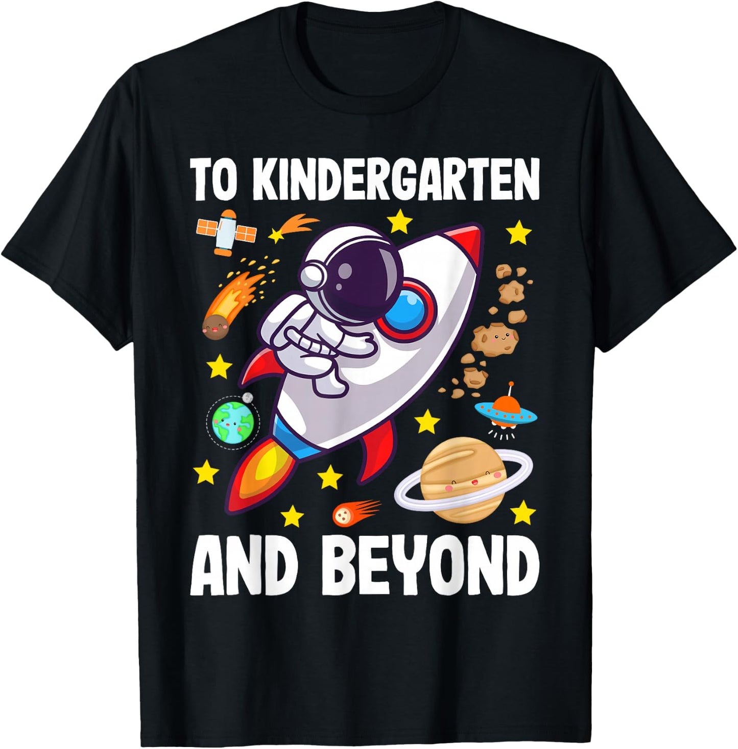 In den Kindergarten und hinaus Funny Astronaut Back to School T-Shirt - T-Shirt | Black
