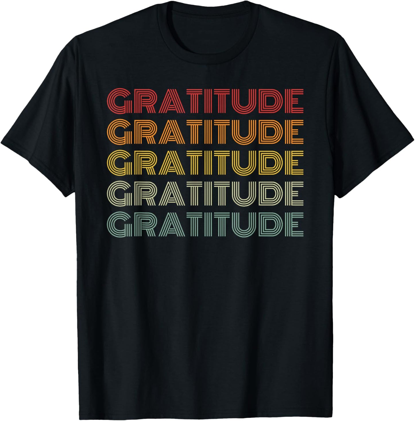 Gratitude Retro Style World Gratitude Day T-Shirt - T-Shirt | Black