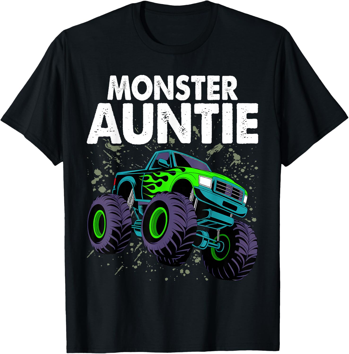 Auntie Family Matching Monster Truck Lovers T-Shirt - T-Shirt | Black