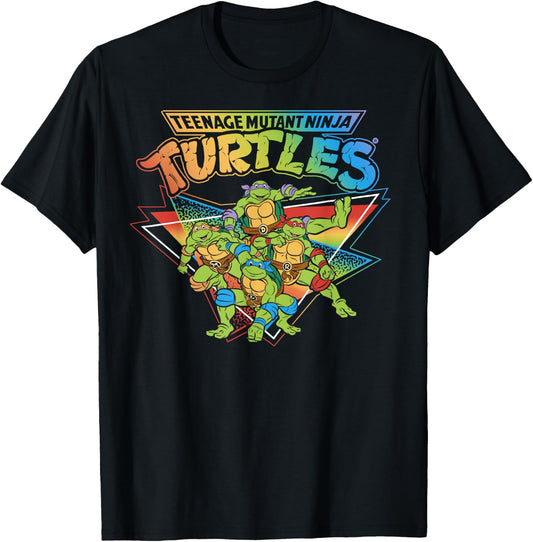 Teenage Mutant Ninja Turtles Pride Rainbow Gradient Small T-Shirt - T-Shirt | Black