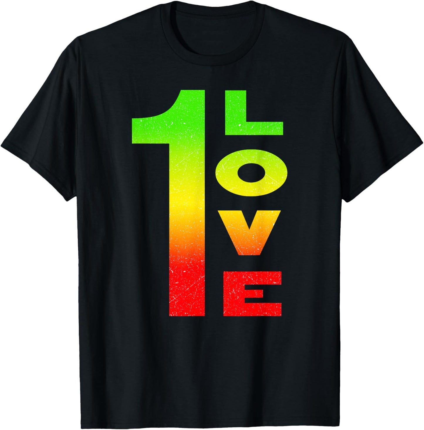 One Love Reggae Rasta Rastafarian T-Shirt - T-Shirt | Black