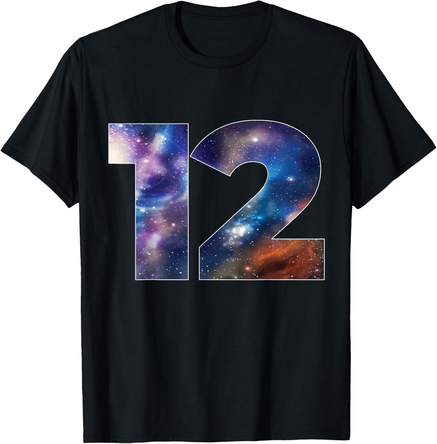 Galaxy 12 Year Old 12th Birthday Space Themed Astronaut Boy T-Shirt - T-Shirt | Black