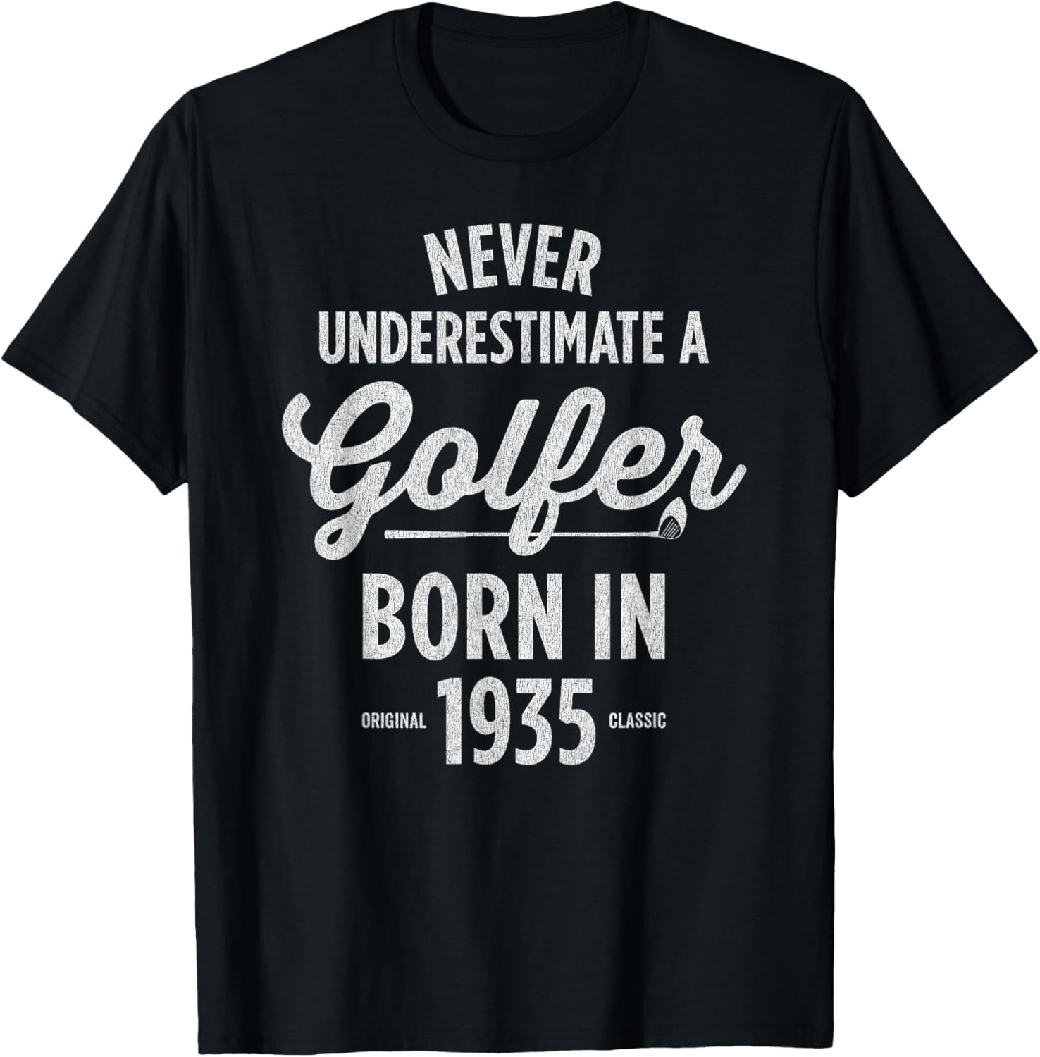 91 Year Old Golfer: Golfing Golf 1935 91st Birthday T-Shirt - T-Shirt | Black