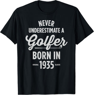 91 Year Old Golfer: Golfing Golf 1935 91st Birthday T-Shirt - T-Shirt | Black