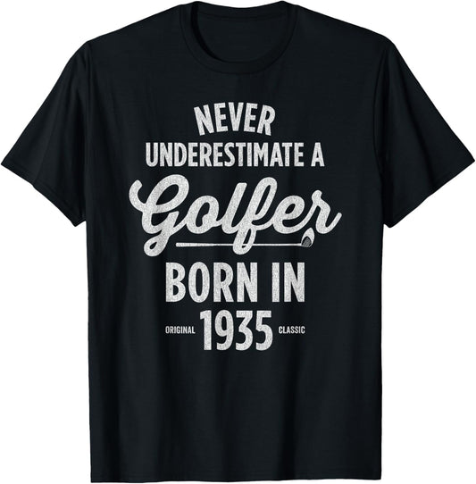91 Year Old Golfer: Golfing Golf 1935 91st Birthday T-Shirt - T-Shirt | Black