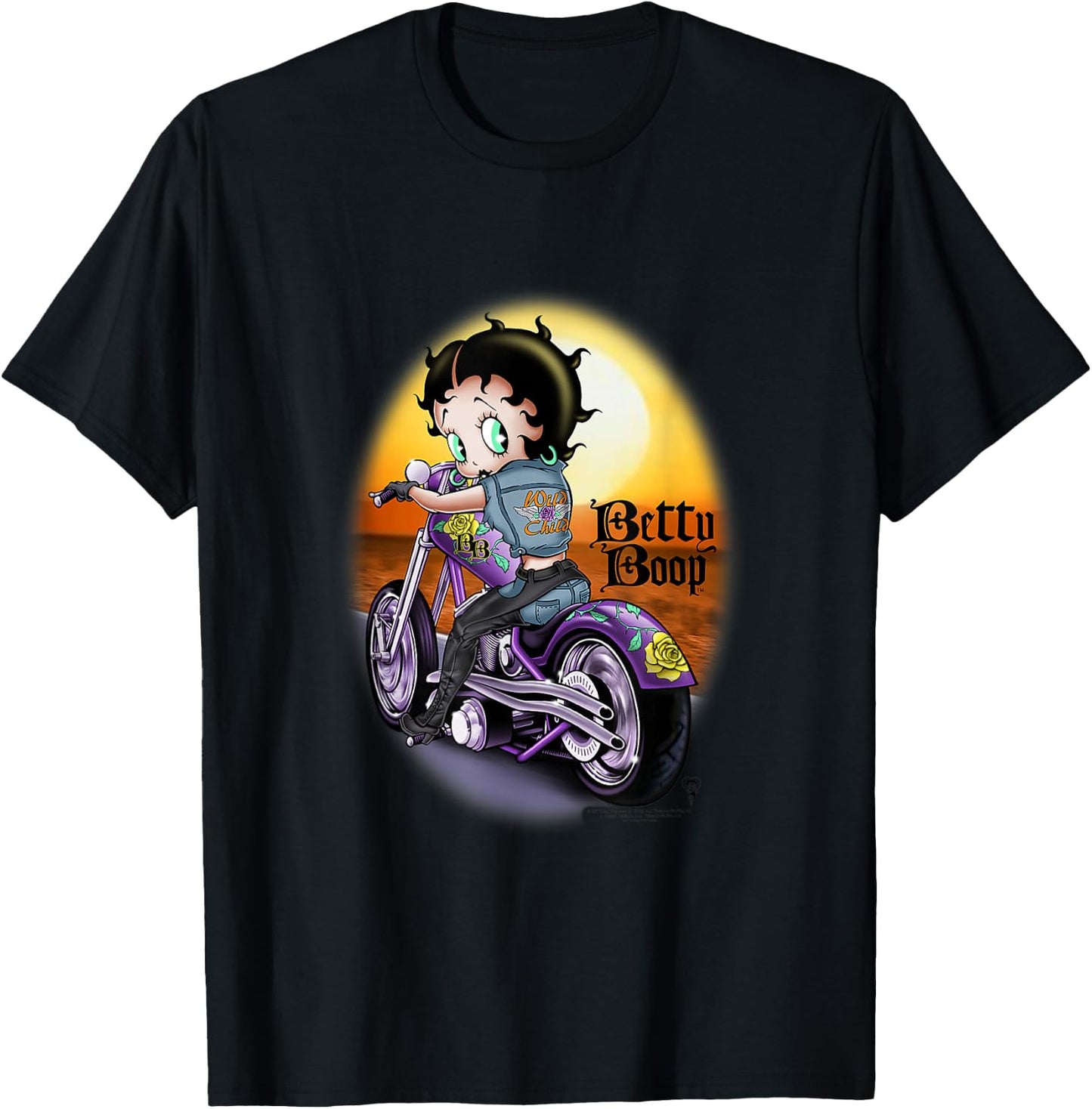 Betty Boop Wild Biker T-Shirt - T-Shirt | Black