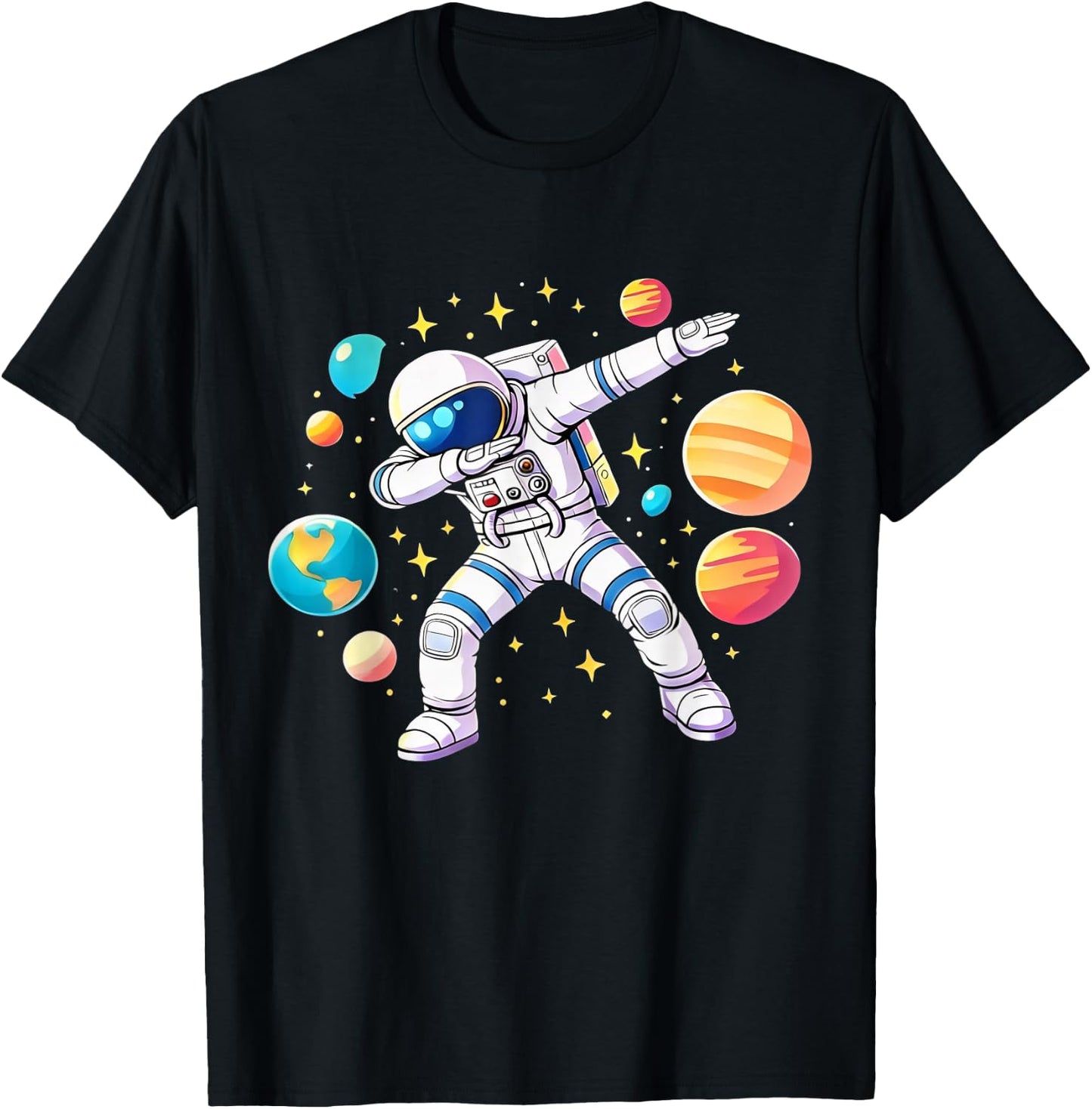 Astronaut Dabbing Funny Space Lover Cool Planets Boys Kids T-Shirt - T-Shirt | Black
