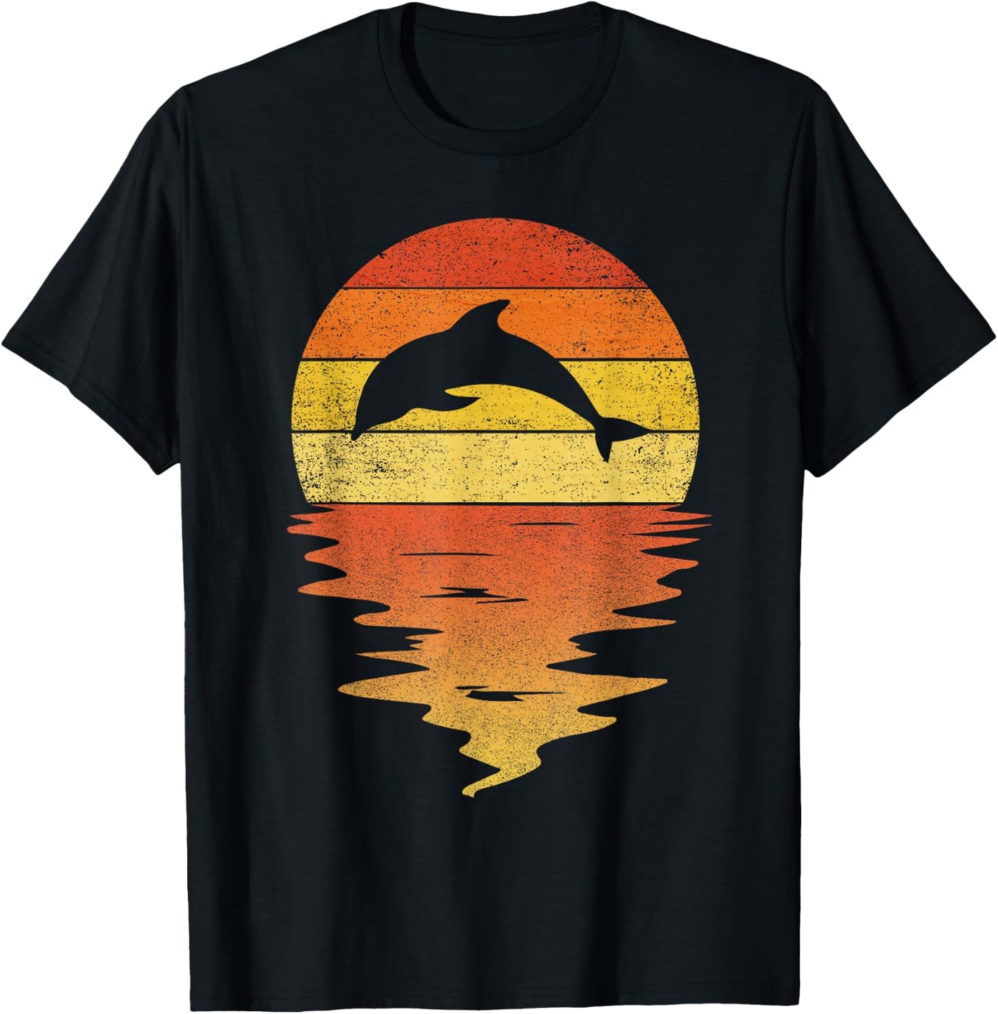 Dolphin shirt 70s vintage retro sunset Dolphin Zookeeper T-Shirt - T-Shirt | Black