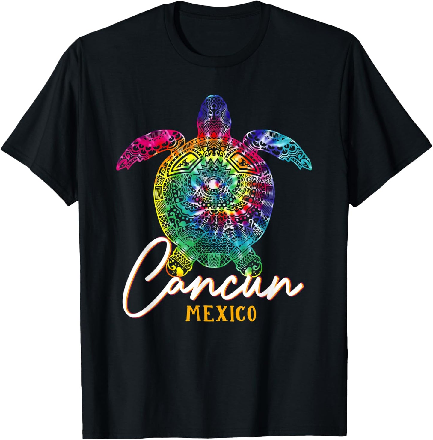 Cancun Tie Dye Sea Turtle Mexico Matching Family Vacation T-Shirt - T-Shirt | Black