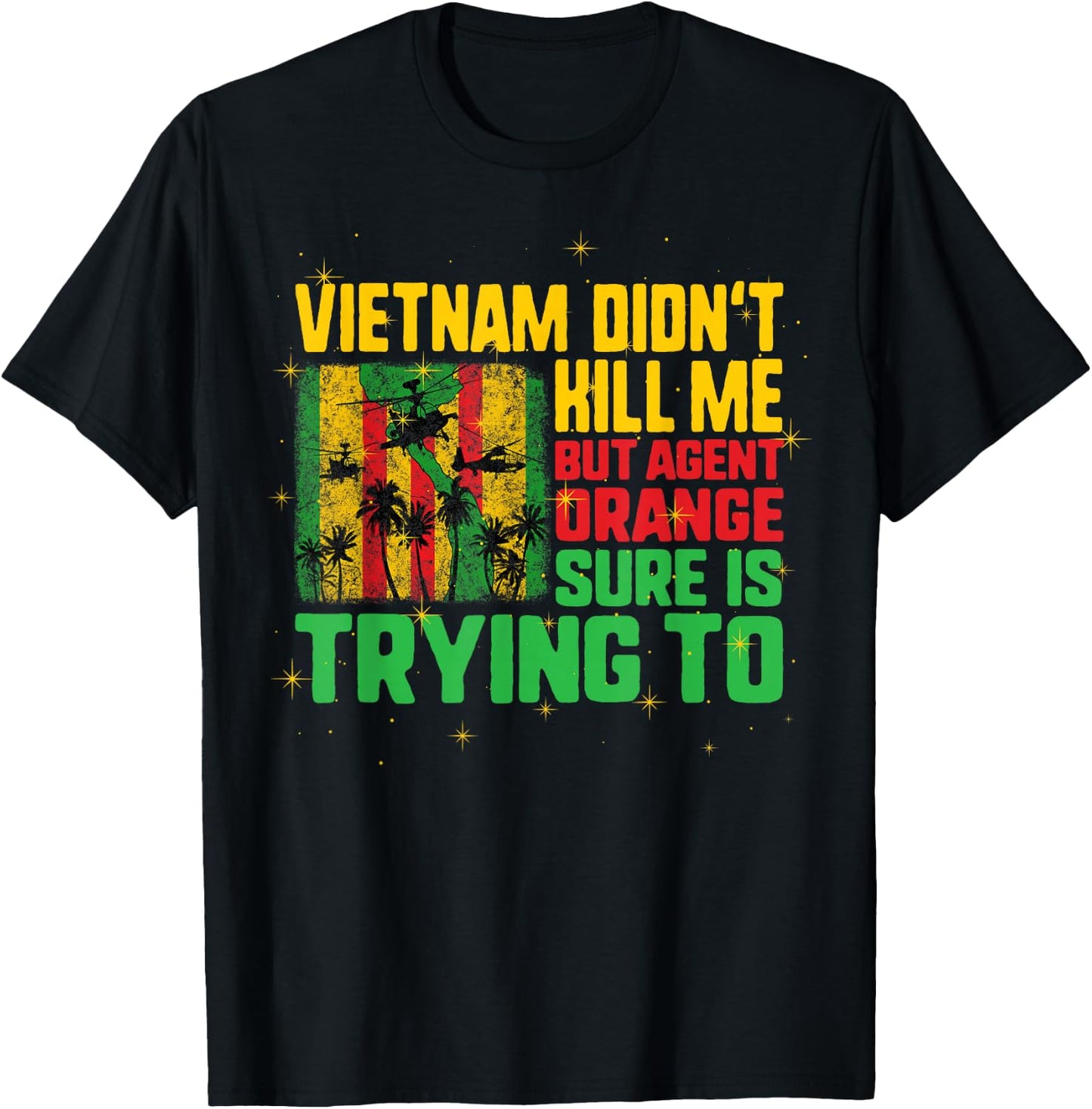 Vietnam Veterans Day Orange Agent Victims Retired Soldiers T-Shirt - T-Shirt | Black