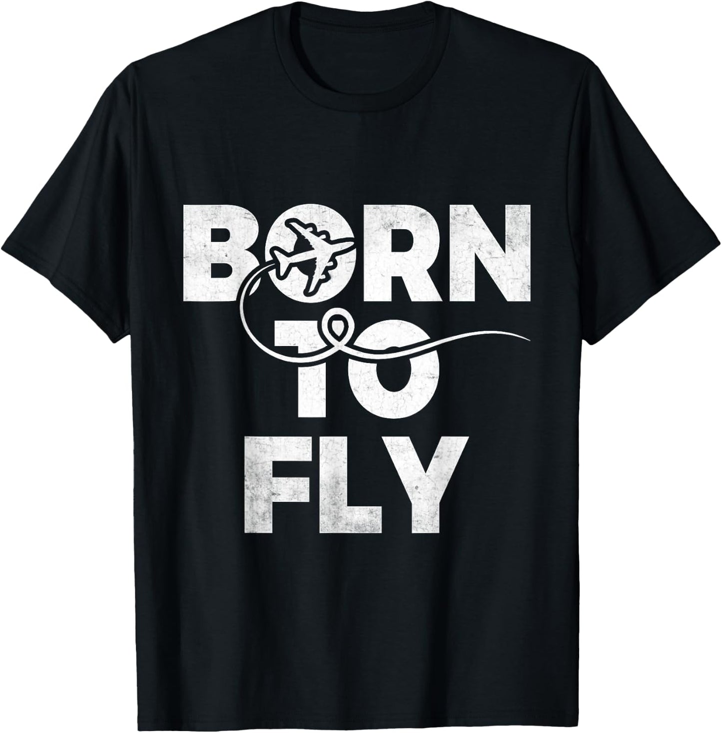 Born To Fly Forced To Work Aircraft Flying Airplane Pilot T-Shirt - T-Shirt | Black