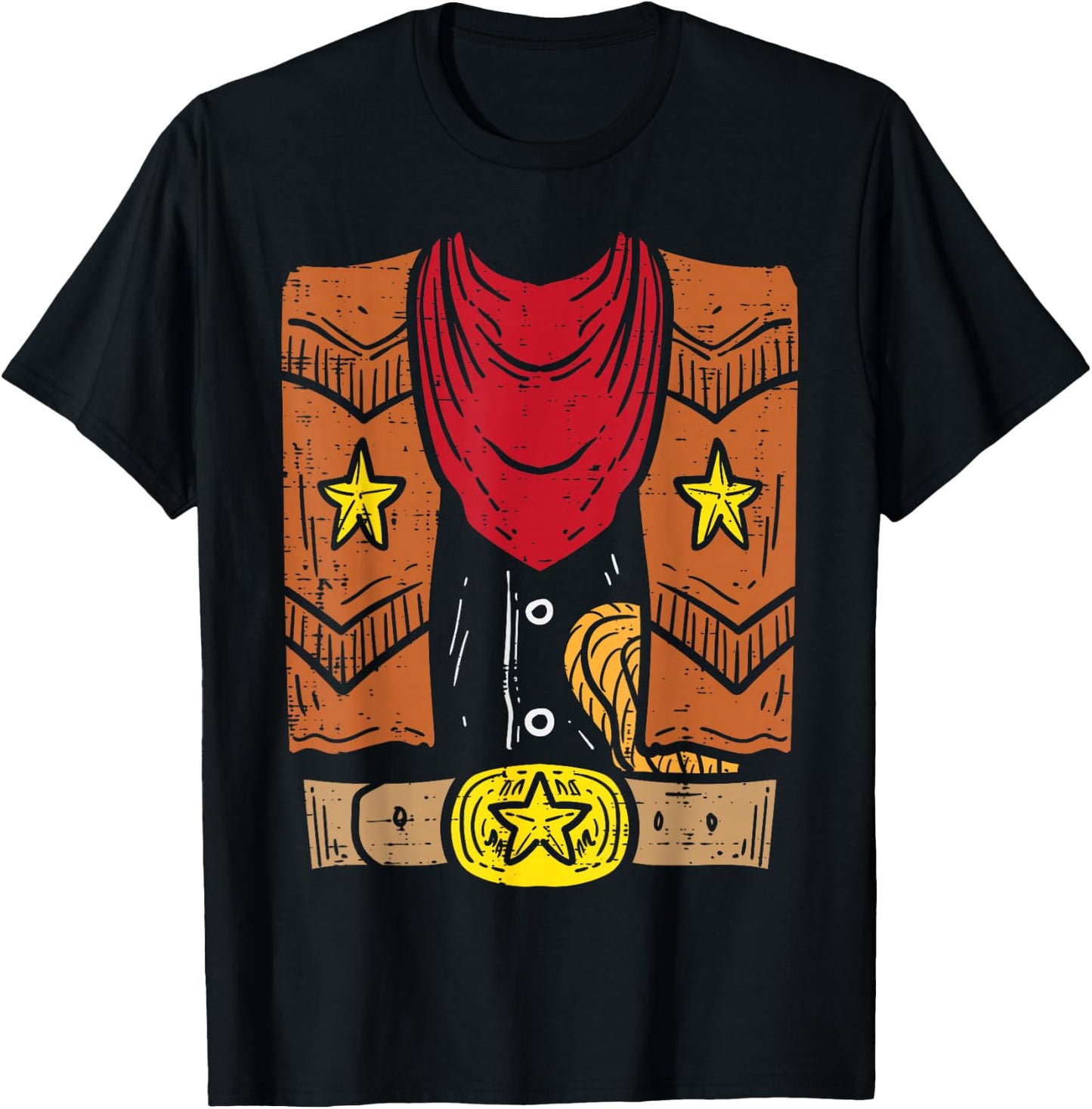 Cowboy Costume Cool Rodeo Country Halloween Men Boys Kids T-Shirt - T-Shirt | Black