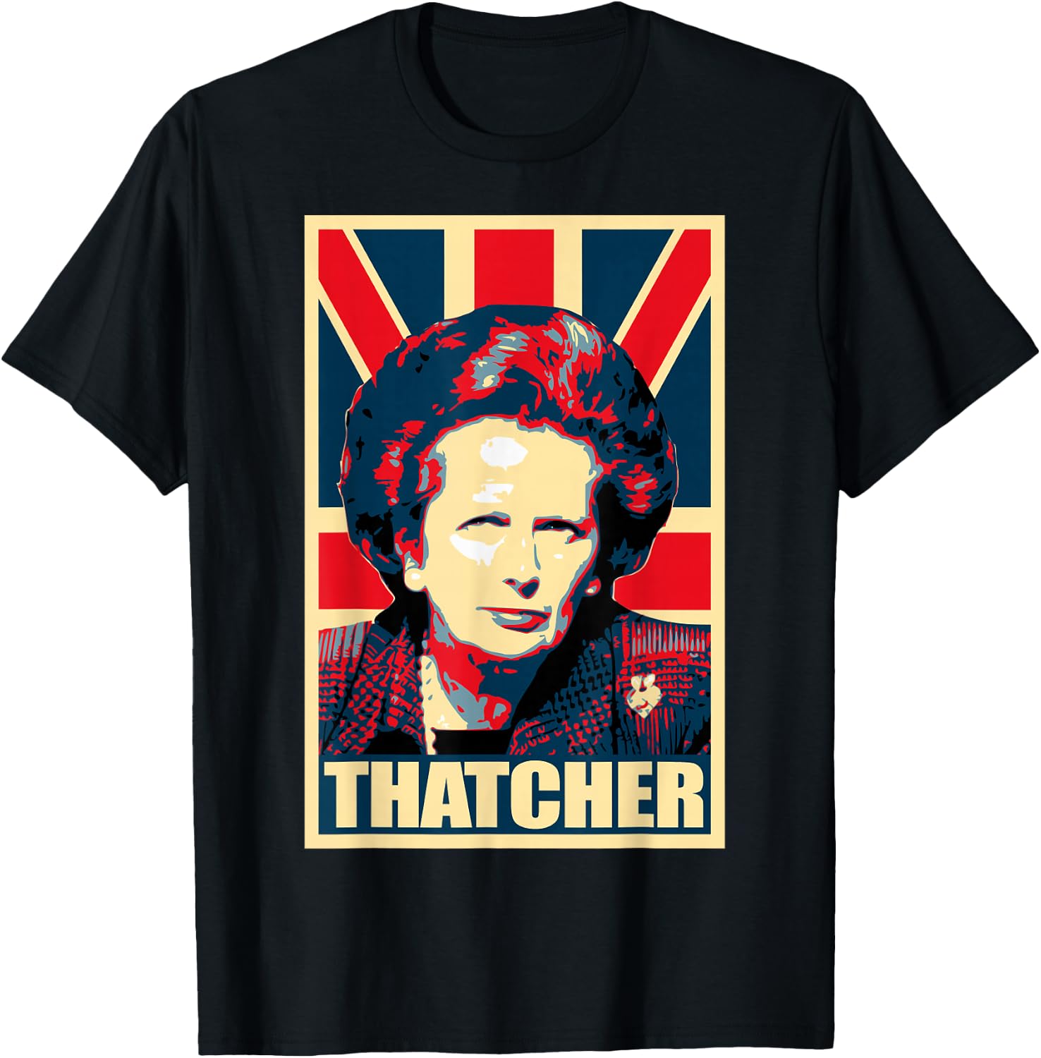 Margaret Thatcher Propaganda Pop Art Poster T-Shirt - T-Shirt | Black