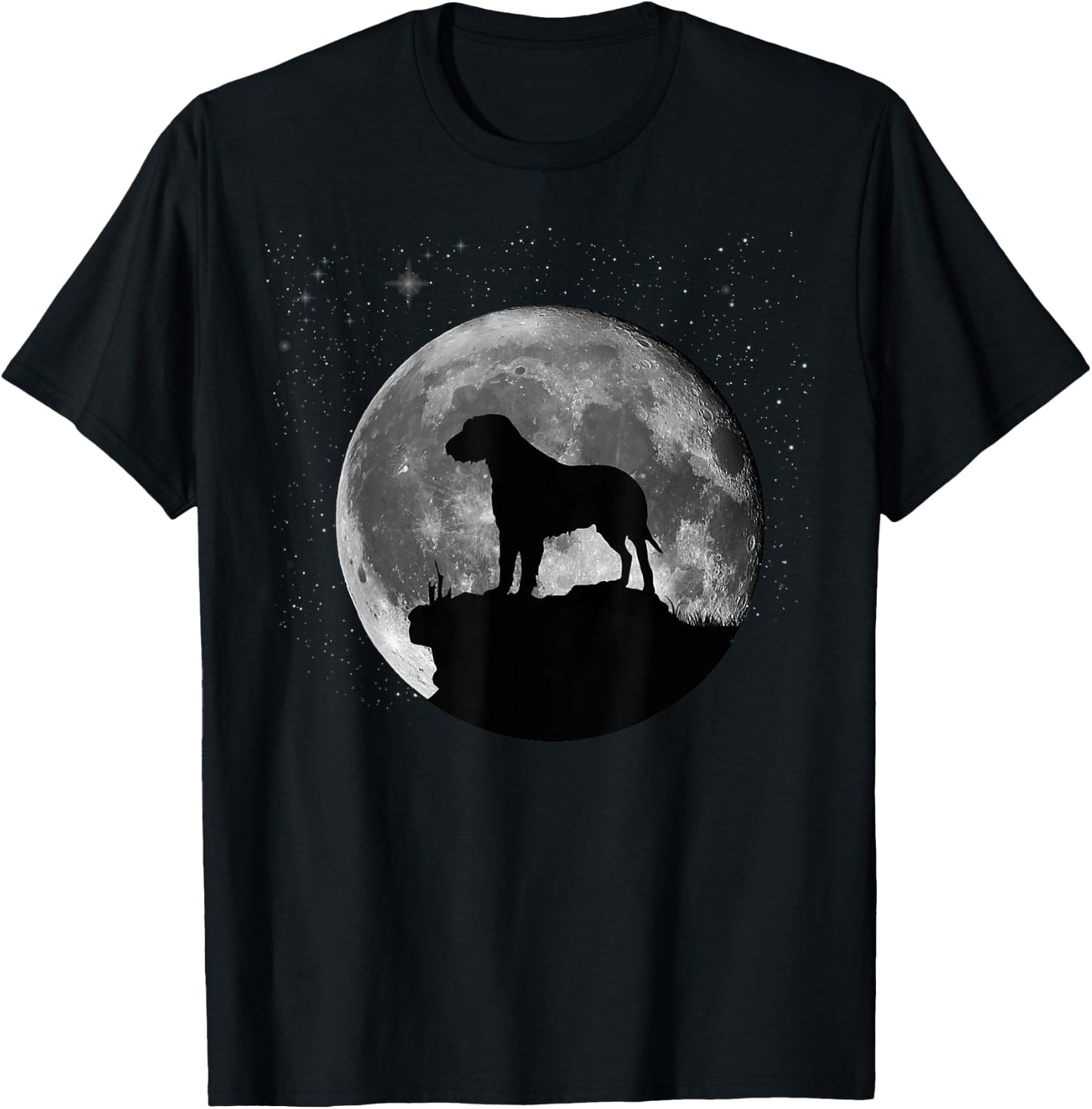Irish Wolfhound Dog Moon T-Shirt - T-Shirt | Black