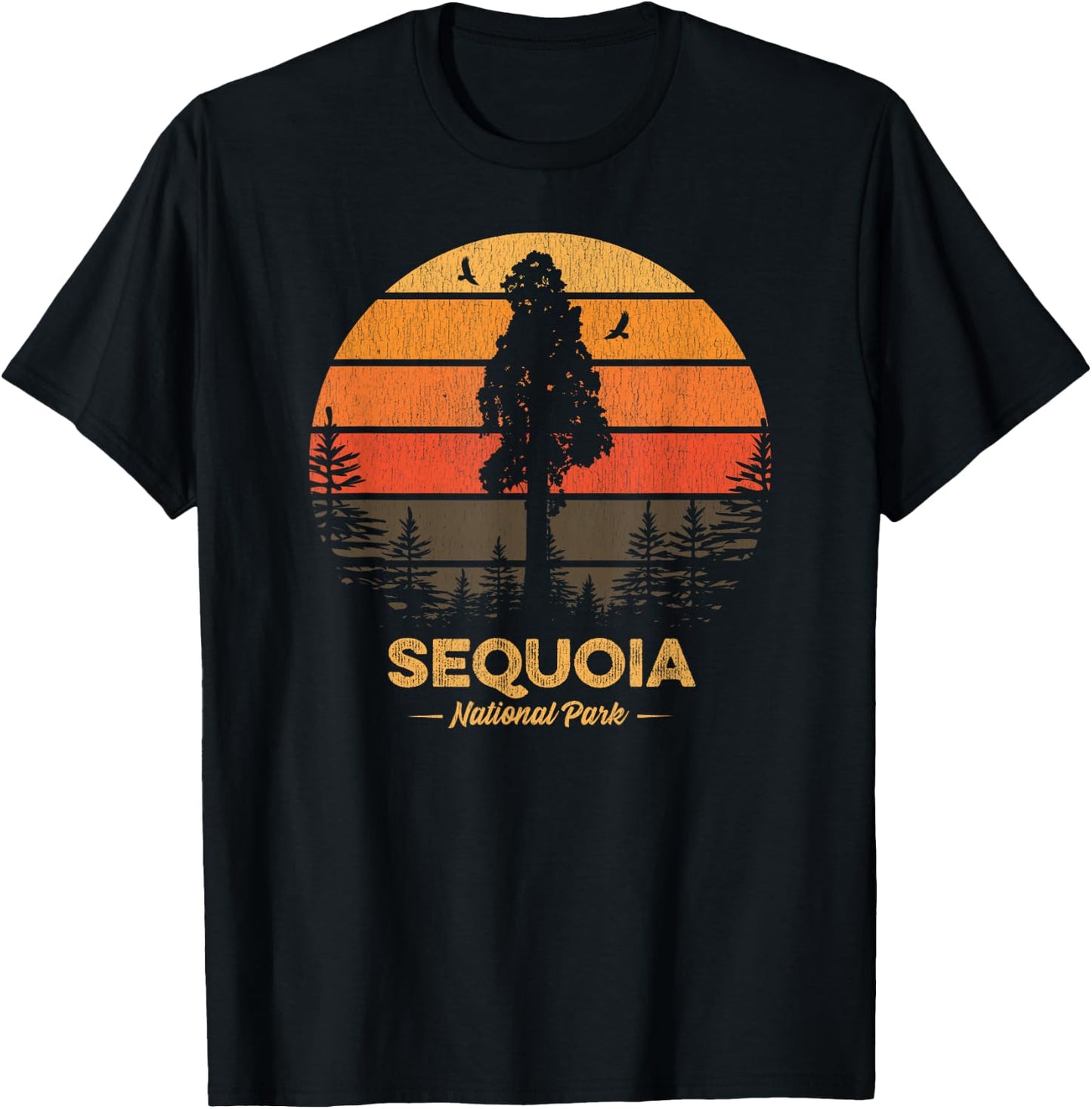 Sequoia National Park Shirt Retro Vintage Souvenir Gift T-Shirt - T-Shirt | Black