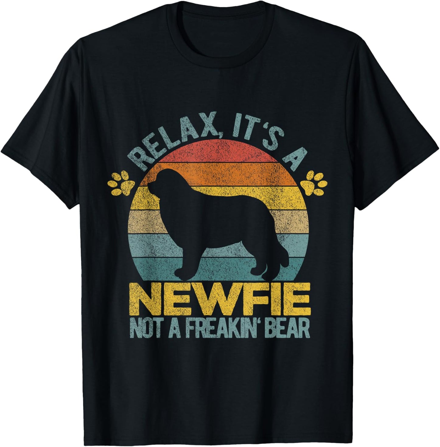 Funny Newfoundland Dog Newfie Owner Retro Vintage Men Women T-Shirt - T-Shirt | Black