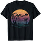 Aviator Helicopter Pilot Vintage Retro Palm Tree Sunset T-Shirt - T-Shirt | Black