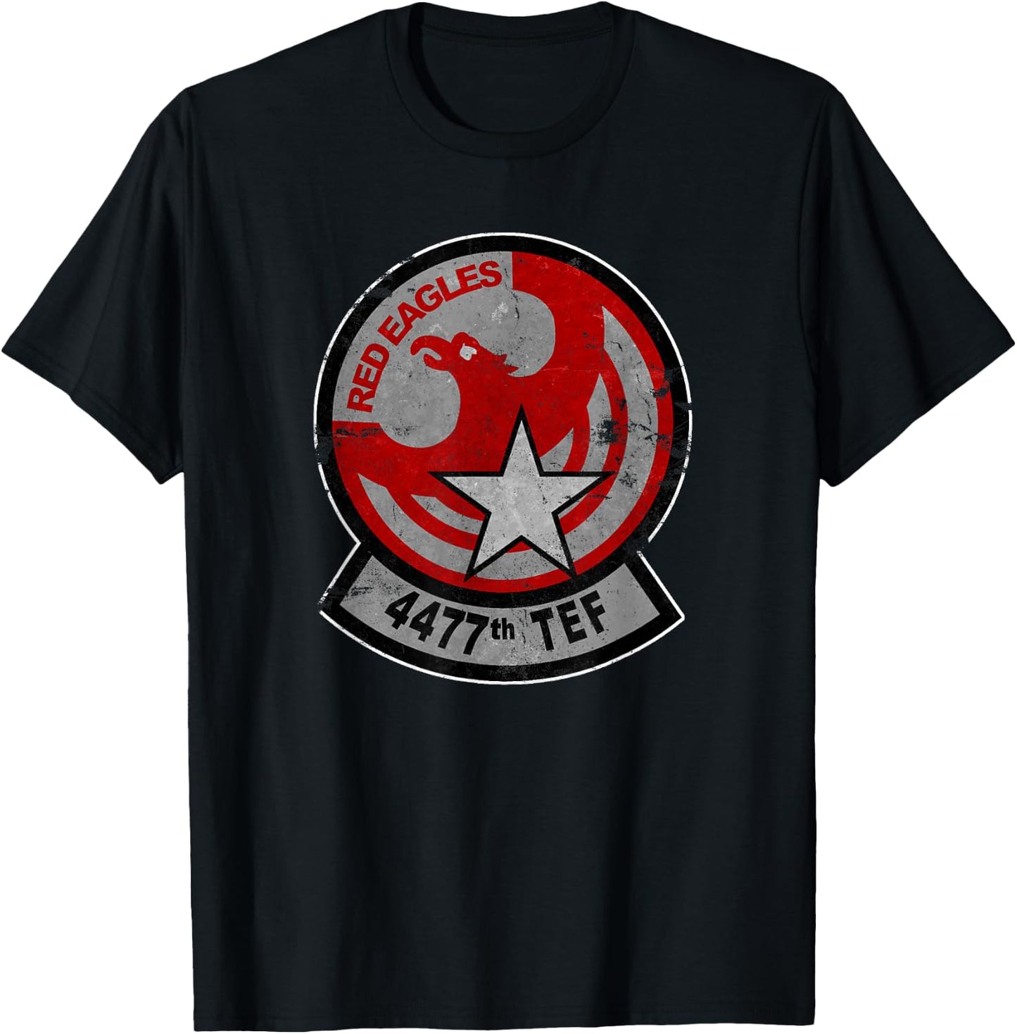 Red Eagles 4477th TEF America's MiG Squadron Vintage T-Shirt - T-Shirt | Black