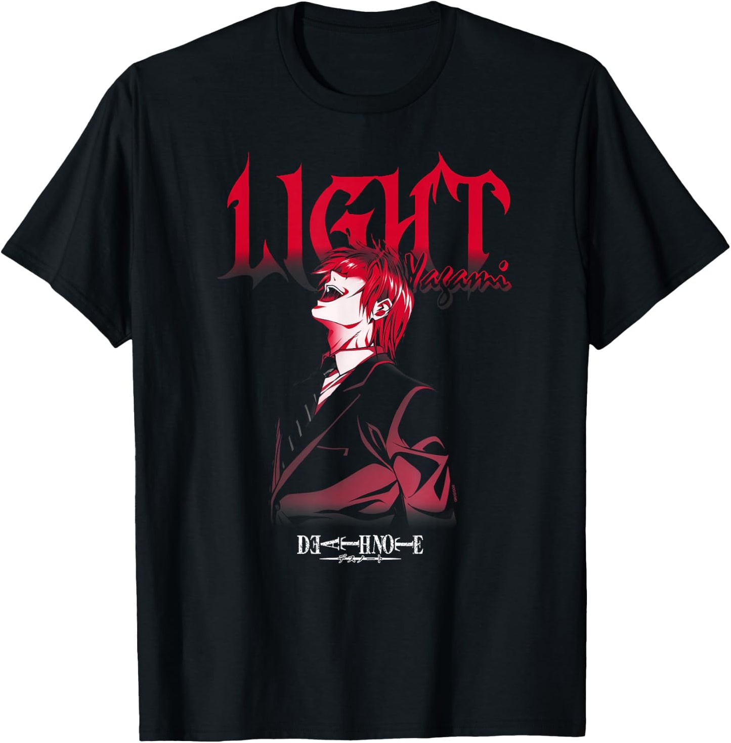 Death Note Light Yagami Laughing Anime T-Shirt - T-Shirt | Black