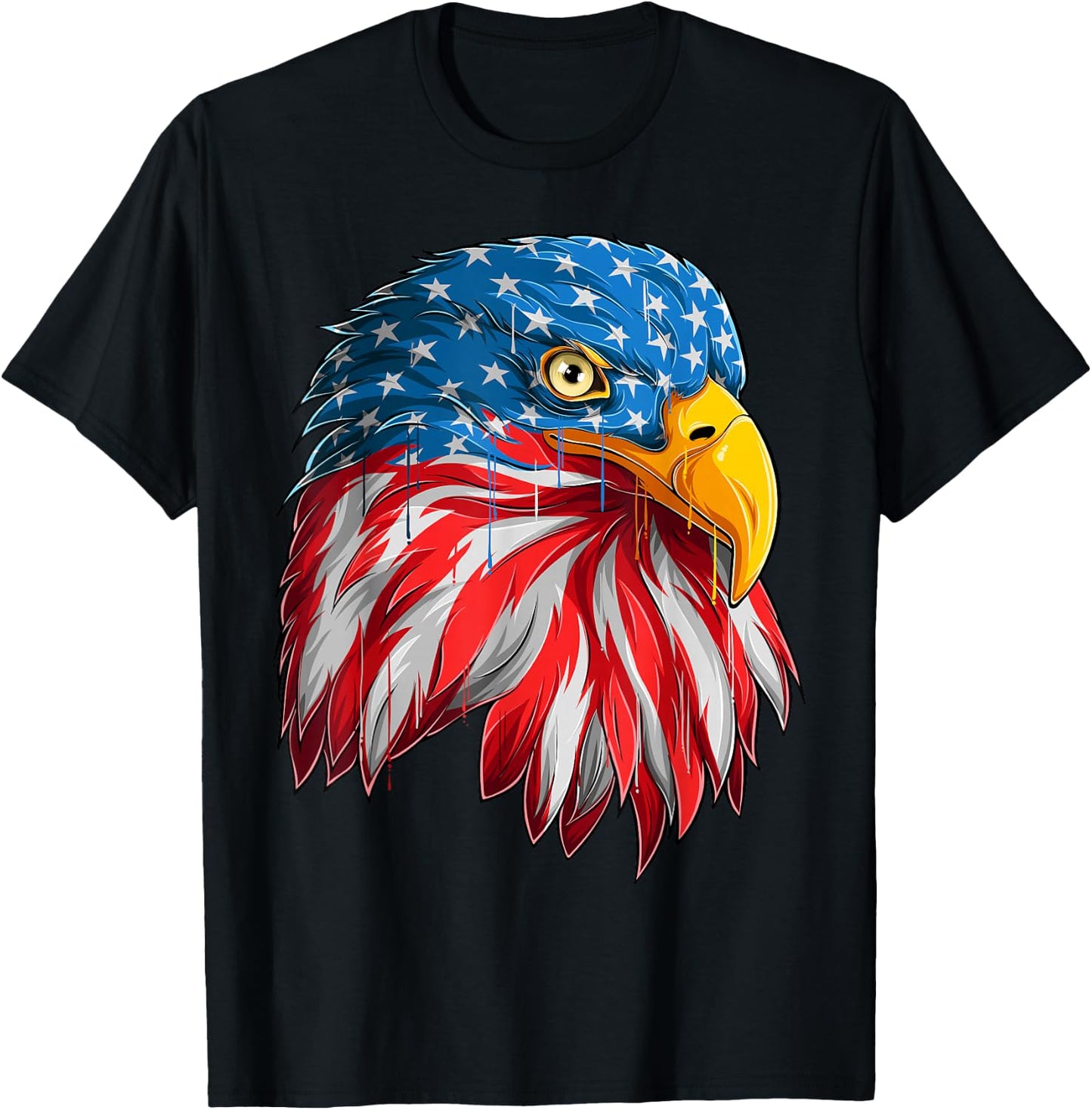 4th July American Eagle Flag - Independence Day T T-Shirt - T-Shirt | Black