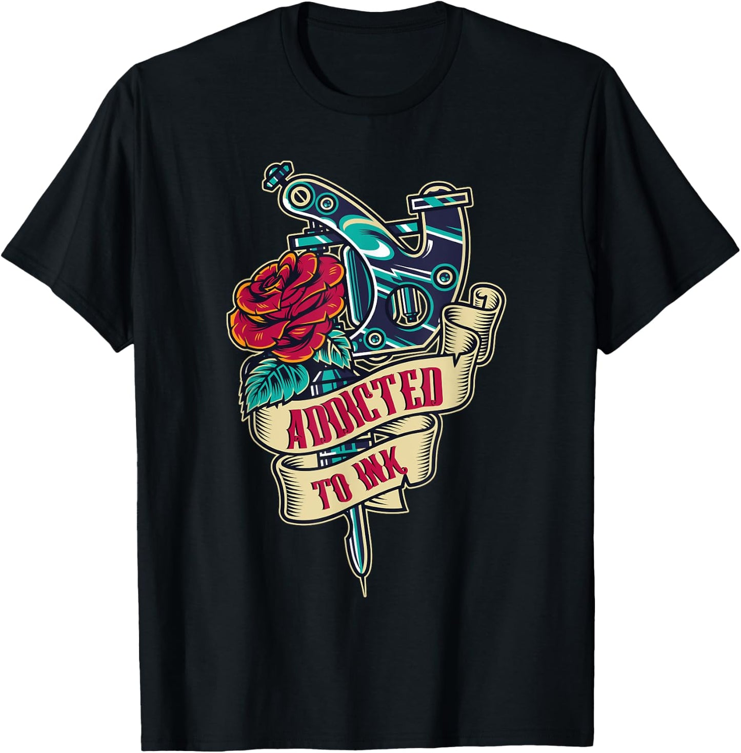 Addicted to ink Ink master, Artist, Machine, Needle Tattoo T-Shirt - T-Shirt | Black