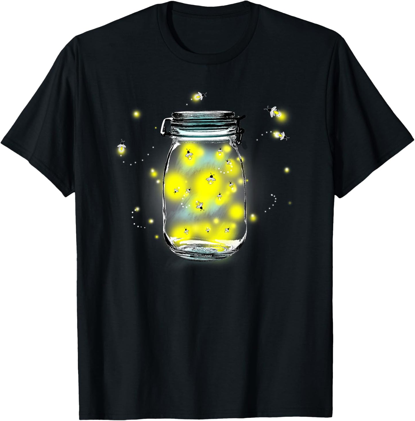 Mason Jar Fireflies T-Shirt - T-Shirt | Black