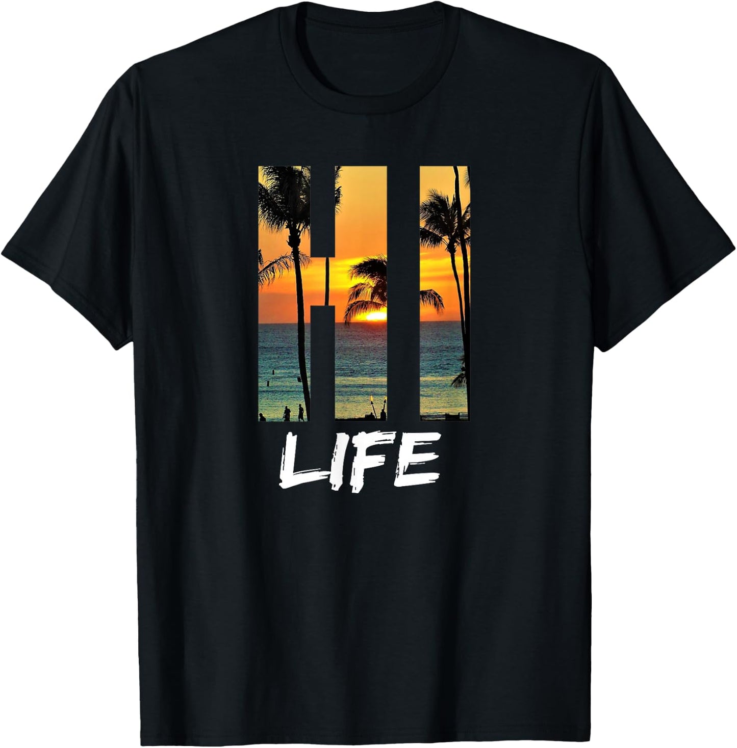 Hi Life Aloha Hawaii Beach T-Shirt - T-Shirt | Black