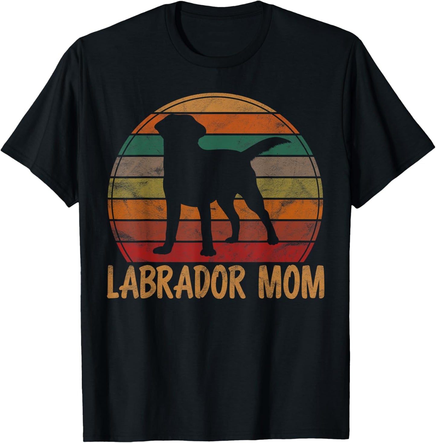 Retro Labrador Mom Dog Mother Pet Golden Black Lab Mama T-Shirt - T-Shirt | Black