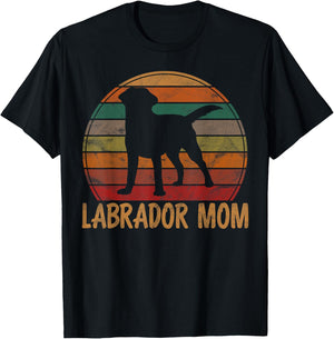 Retro Labrador Mom Dog Mother Pet Golden Black Lab Mama T-Shirt - T-Shirt | Black