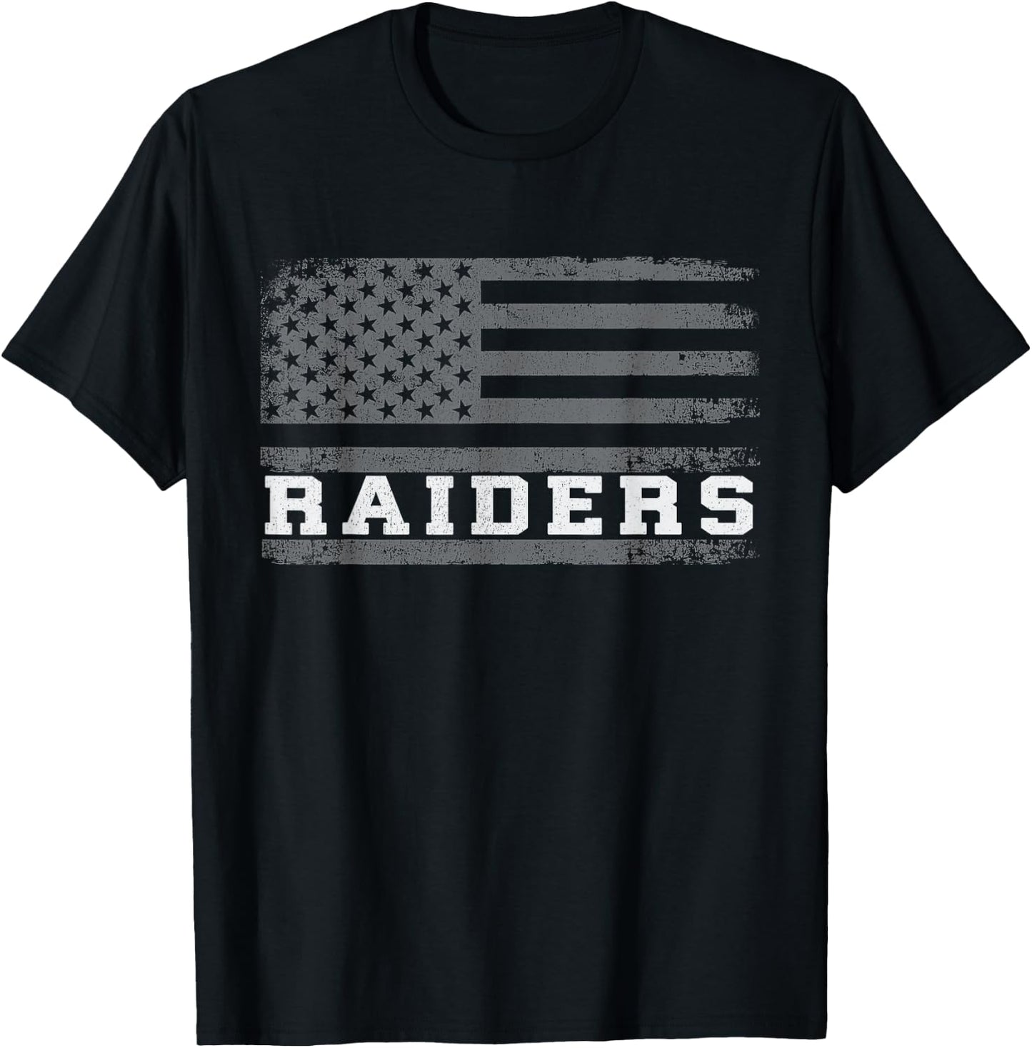 Raiders Name Vintage Retro US Flag Men Women Boy Girl T-Shirt - T-Shirt | Black