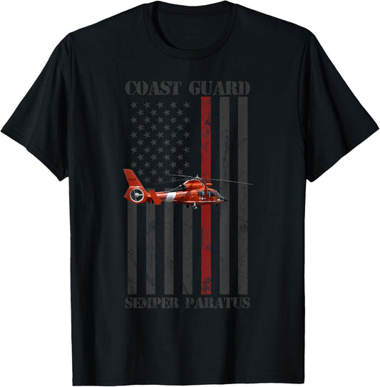 Semper Paratus Coast Guard Vintage T-Shirt - T-Shirt | Black