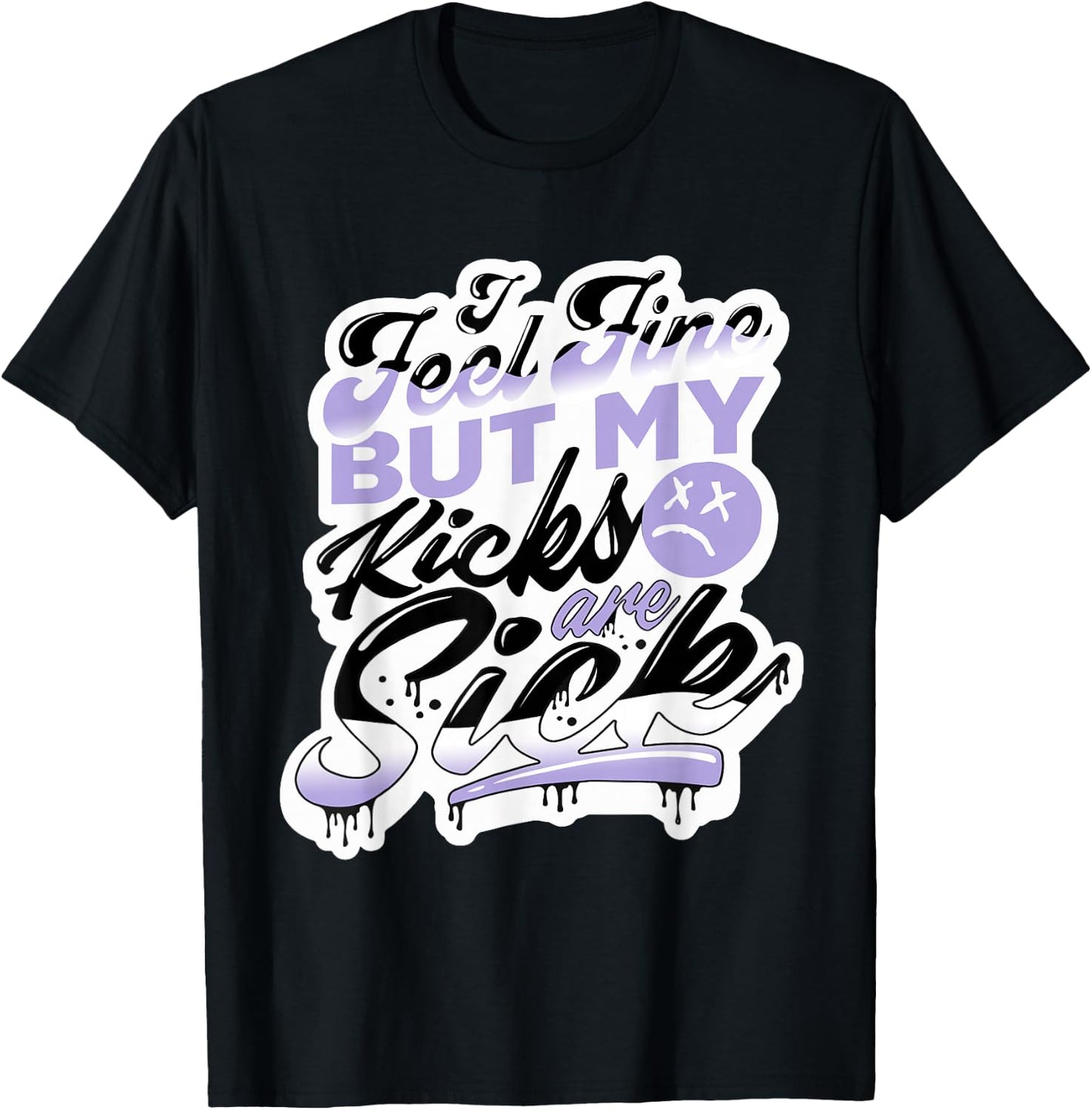11 Low Pure Violet Feel Fine Shoes Drip Pure Violet 11s T-Shirt - T-Shirt | Black