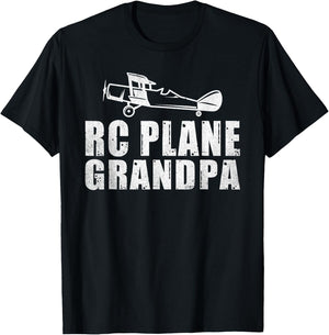 RC Plane Flying RC Plane Grandpa T-Shirt - T-Shirt | Black