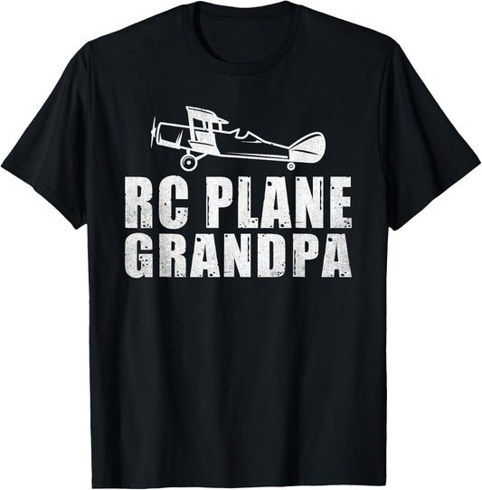 RC Plane Flying RC Plane Grandpa T-Shirt - T-Shirt | Black
