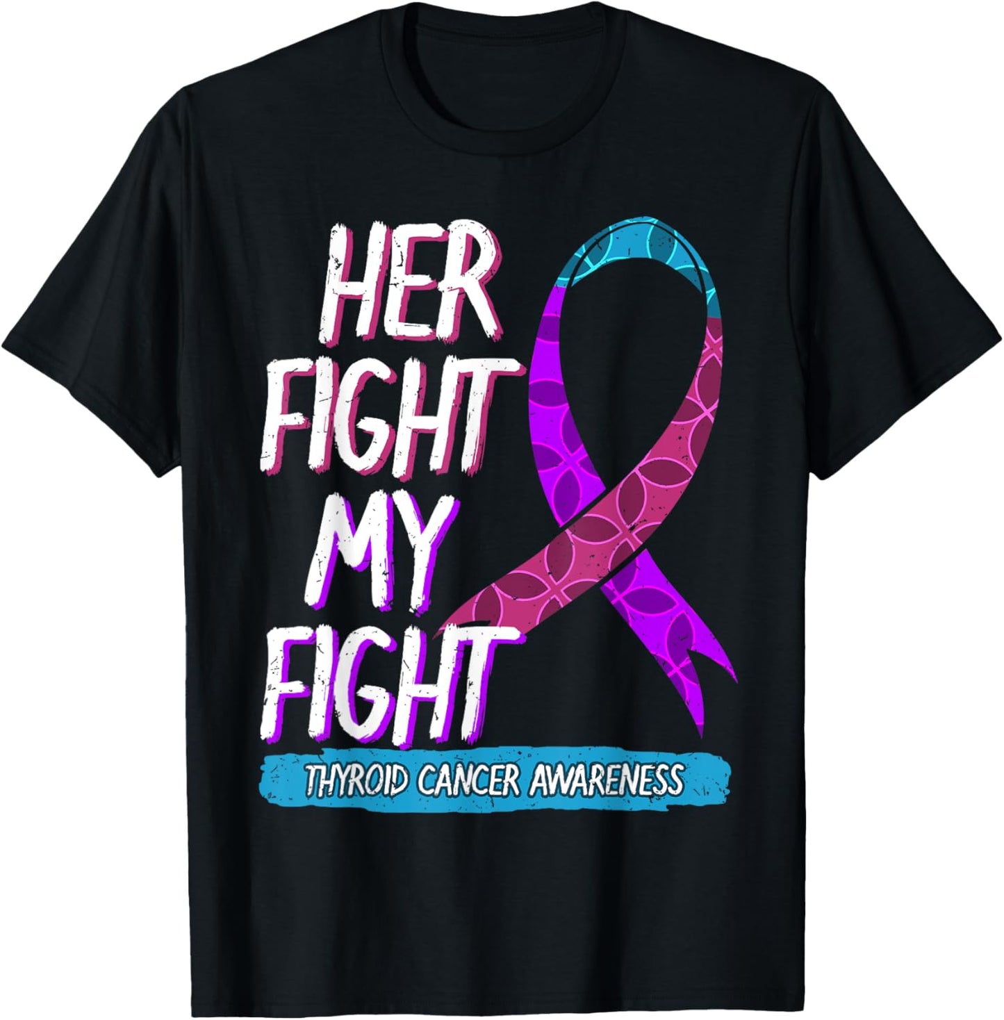 Thyroid Cancer Awareness Ribbon Endocrinologist Gift T-Shirt - T-Shirt | Black