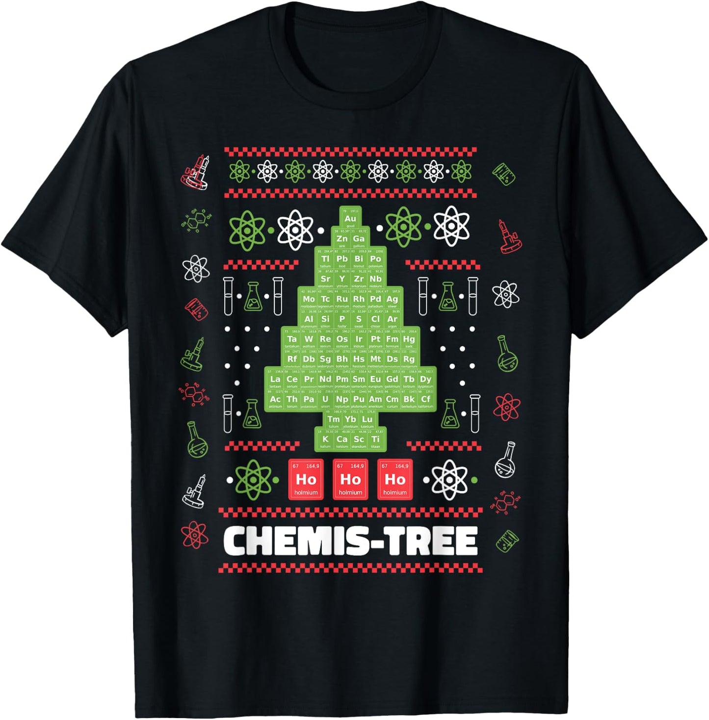 Chemistree Funny Science Christmas Tree Chemistry Chemistry T-Shirt - T-Shirt | Black