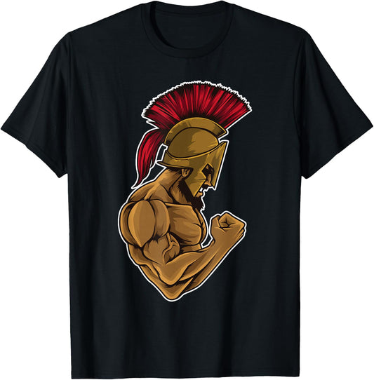 Spartan At The Gym - Muscle Fitness Training T-Shirt - T-Shirt | Black