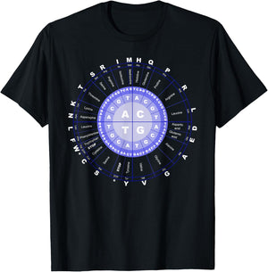 Amino Acid Wheel Science DNA Genetics Scientist Gift T-Shirt - T-Shirt | Black
